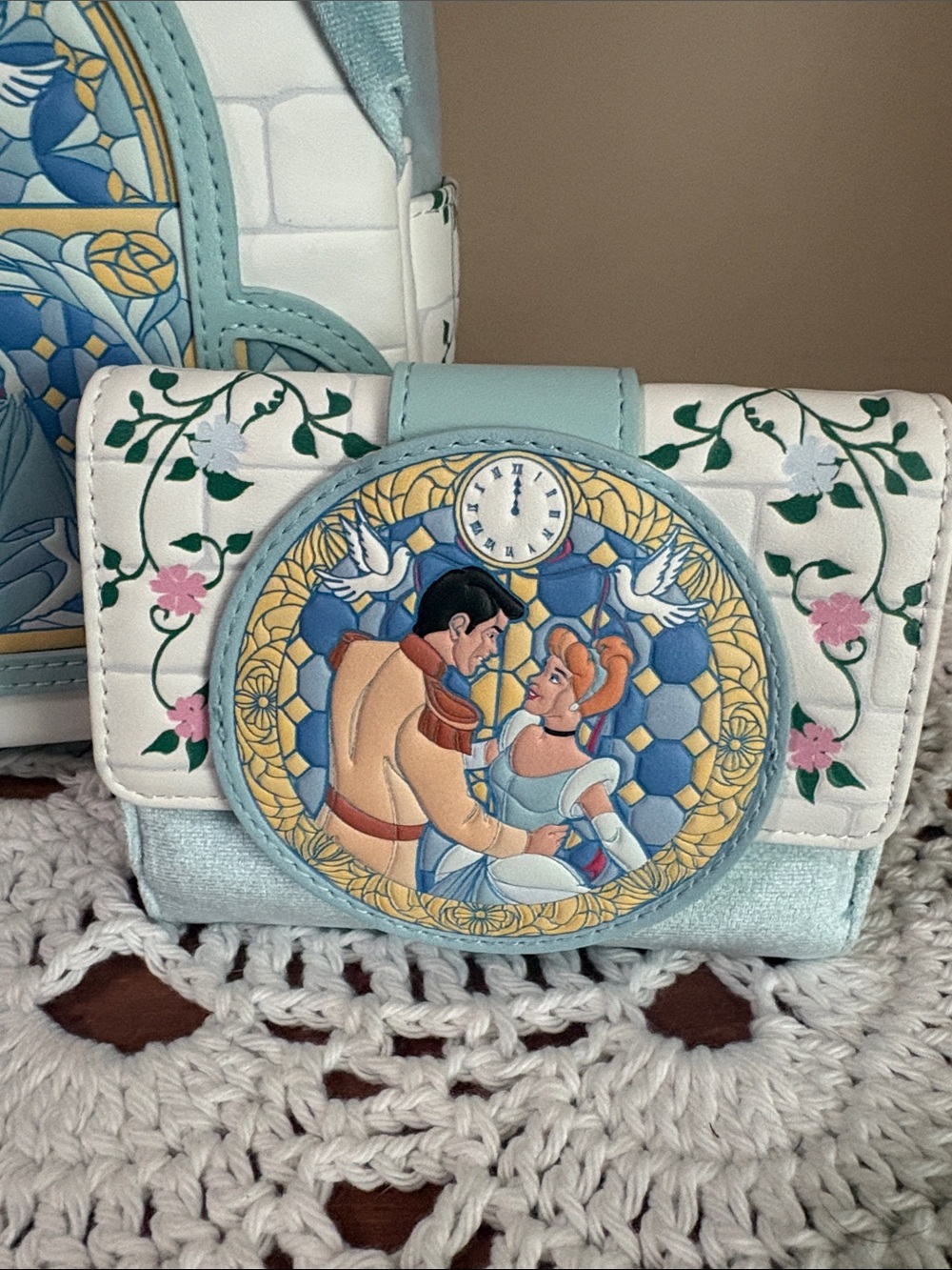 Loungefly Disney Stain Glass Cinderella Bag/Backpack with Matching Wallet NWT - Picture 2 of 4